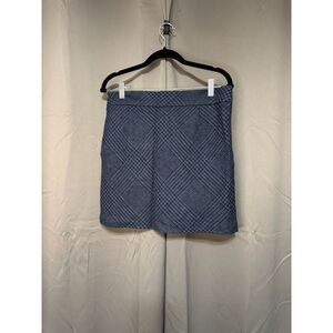 Esprit Blue Plaid Mini Skirt Wool Blend Size 12 Preppy Lined Buttons